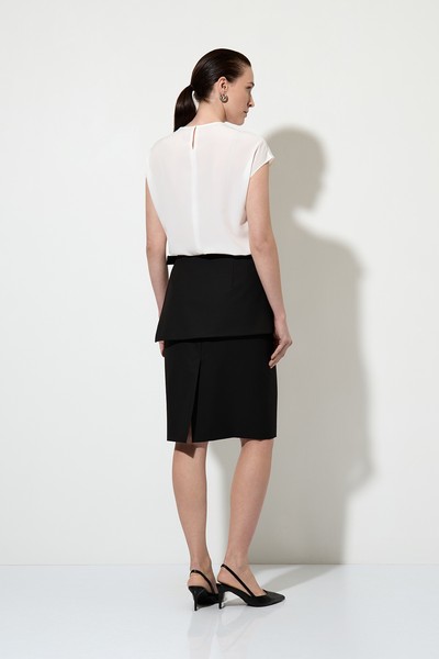 Юбка со съемной баской VASSA&Co, пол женский, цвет черный, фото №4