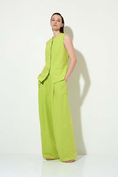 Half-linen vest VASSA&Co, пол female, цвет зеленый, фото №2