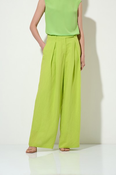 Half-linen trousers VASSA&Co, пол female, цвет зеленый, фото №3