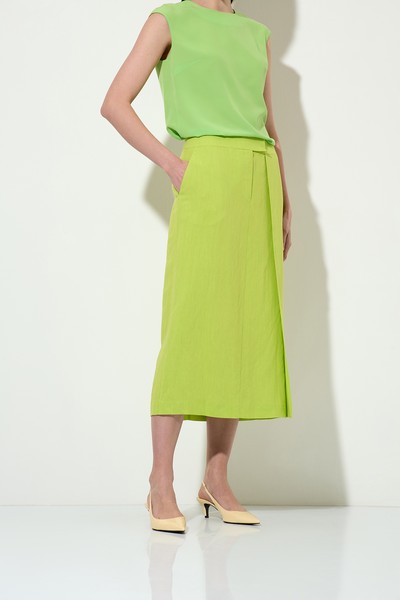 Half-linen skirt , пол female, цвет зеленый, фото №2
