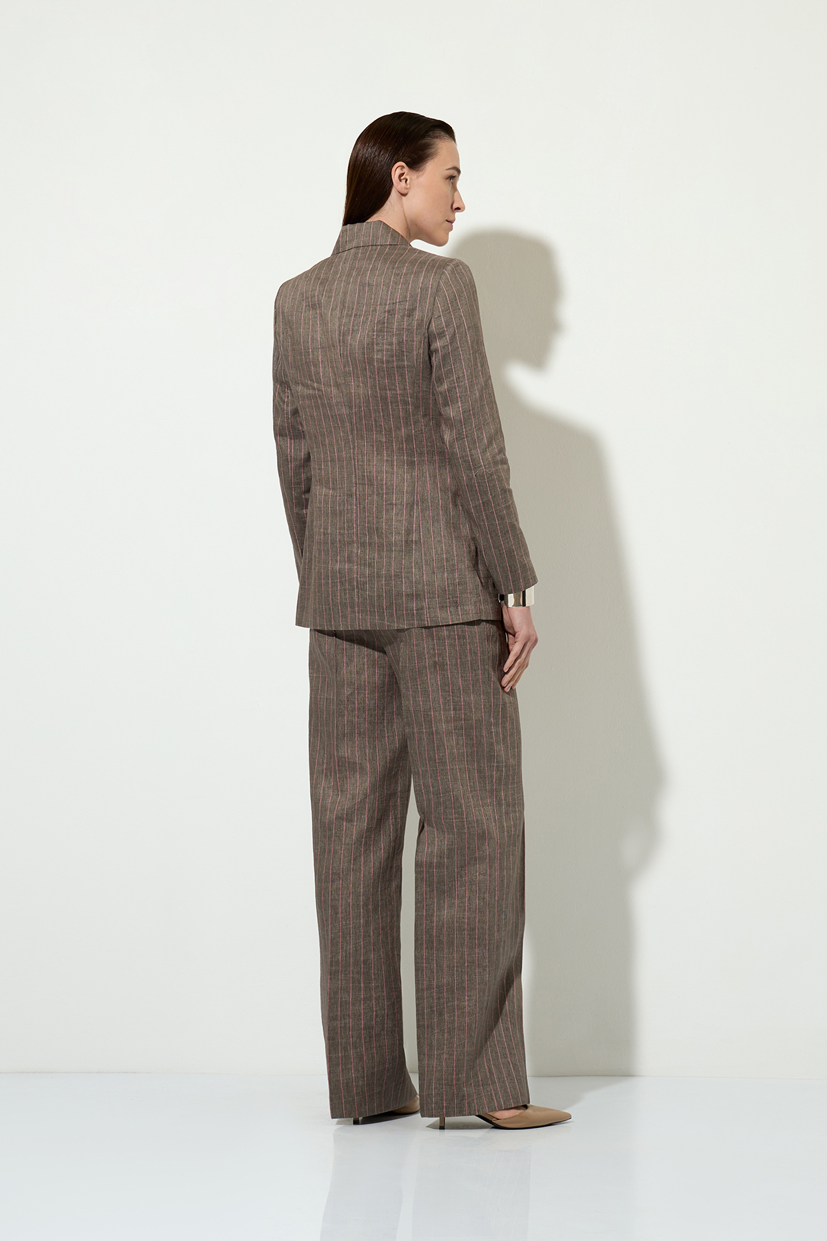 Single-breasted linen jacket VASSA&Co, пол female, цвет серый, фото №6