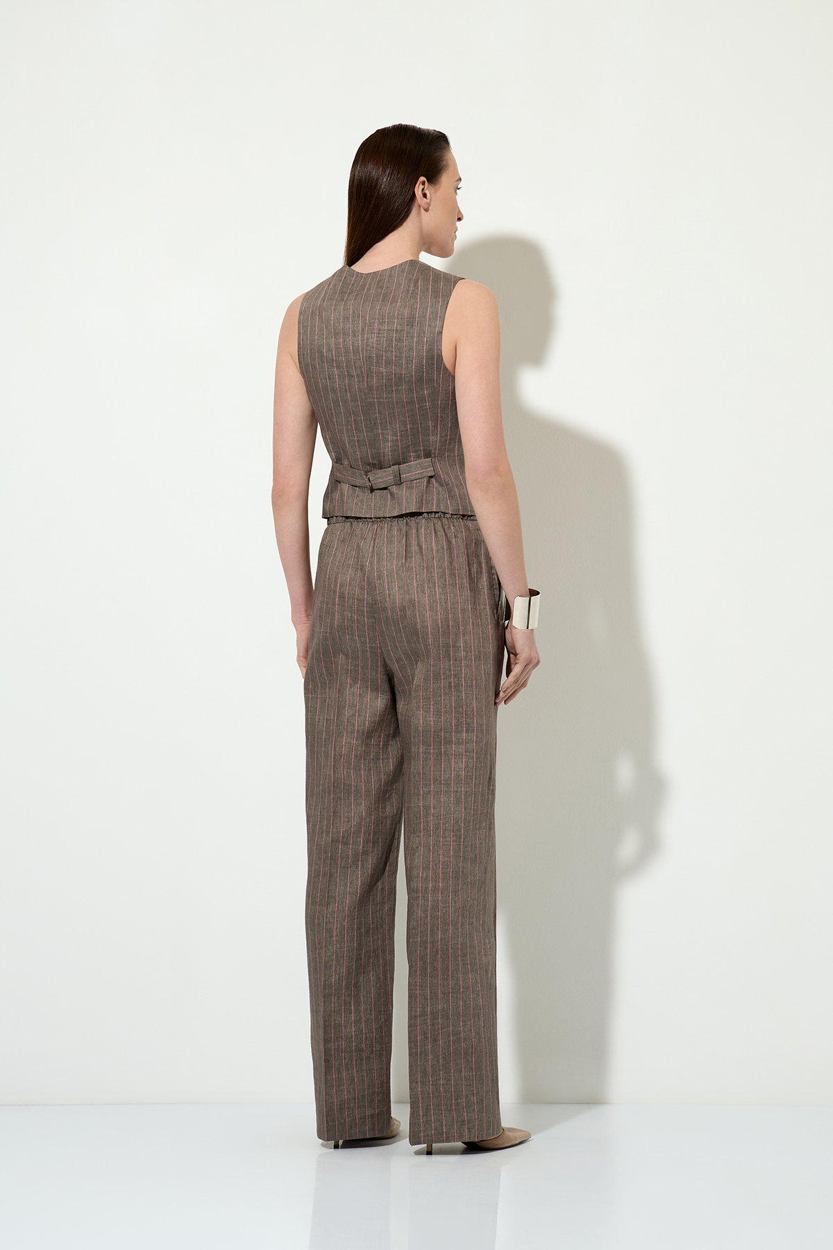 Linen vest VASSA&Co, пол female, цвет серый, фото №4