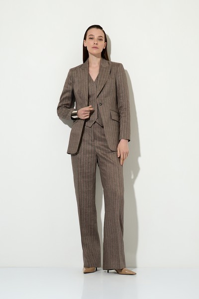 Linen vest VASSA&Co, пол female, цвет серый, фото №2