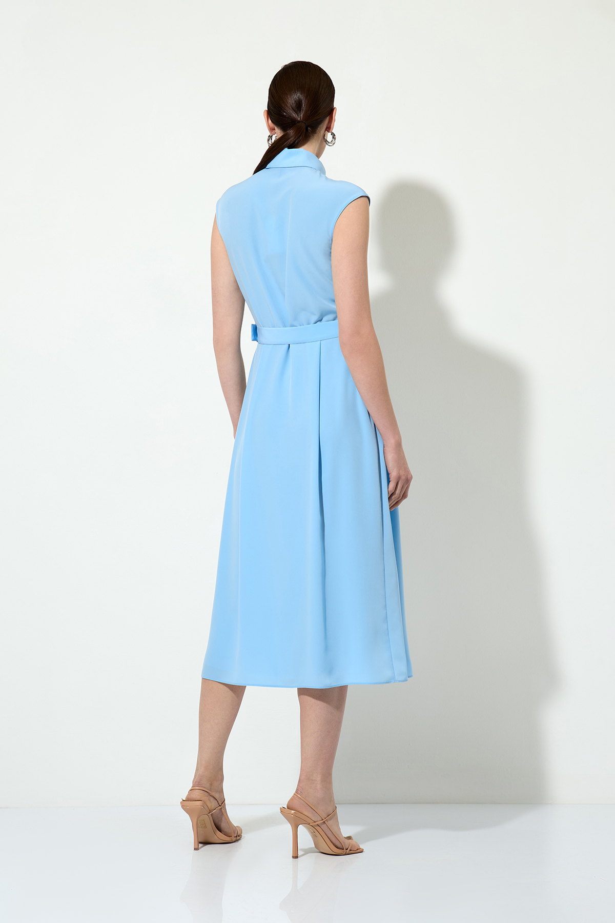 Платье-рубашка со съемным галстуком , пол женский, цвет синий, фото №3