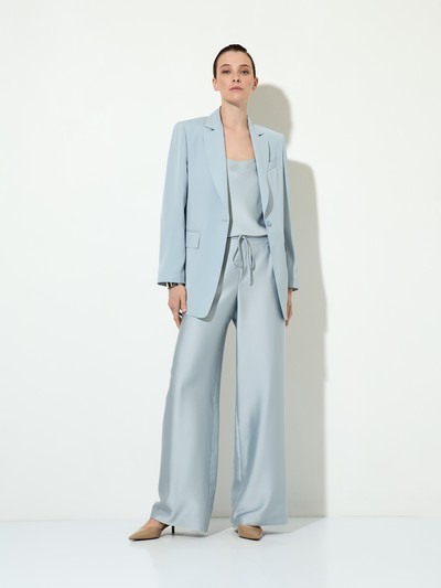Брюки в пижамном стиле VASSA&Co, пол женский, цвет голубой, фото №2