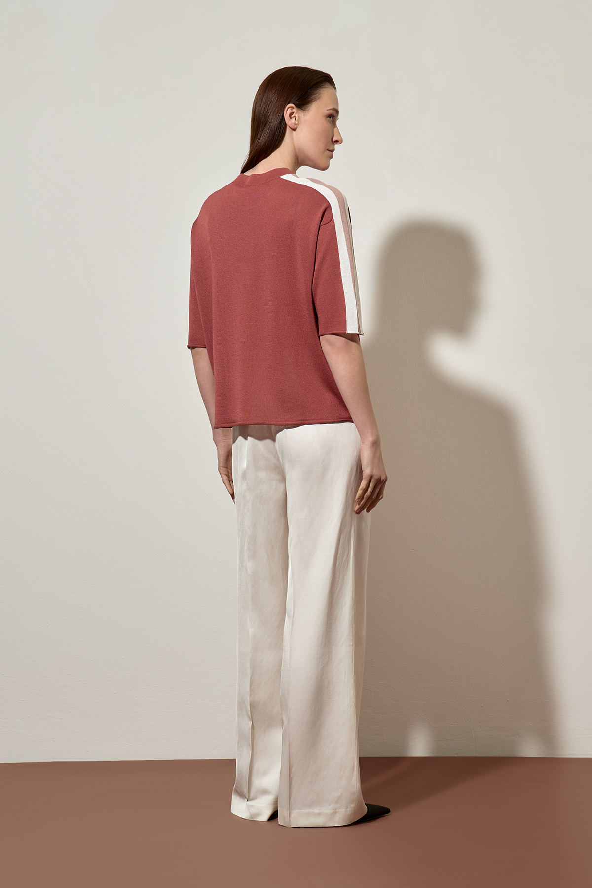 Джемпер из вискозы и шелка VASSA CODE, пол female, цвет brown, фото №3