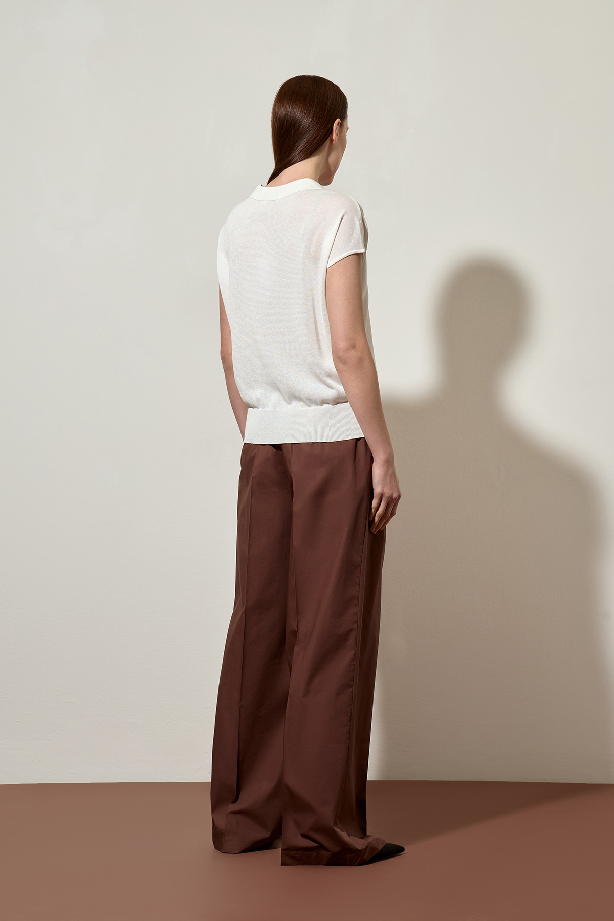 Джемпер-поло из вискозы и шелка VASSA CODE, пол female, цвет white, фото №2