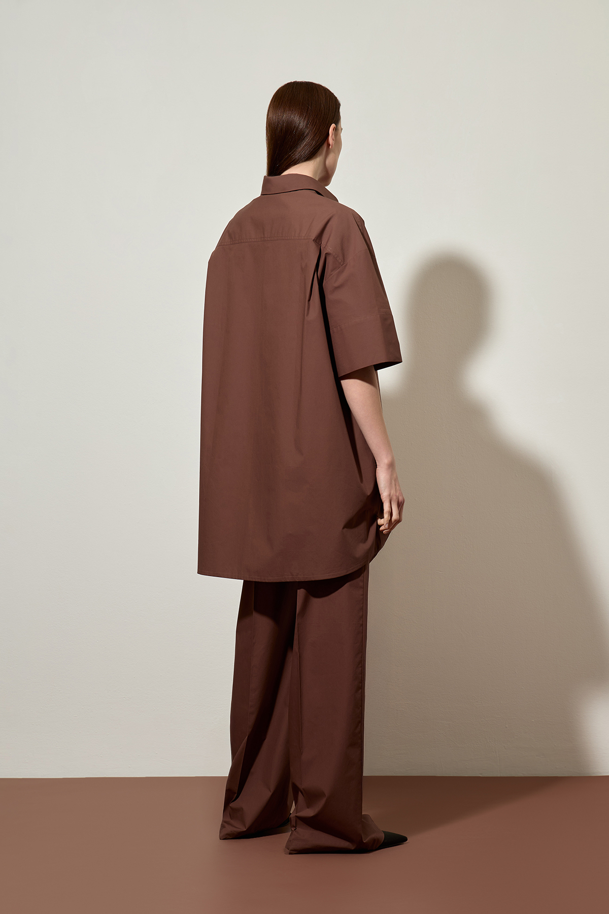 Удлиненная рубашка VASSA CODE, пол female, цвет brown, фото №3