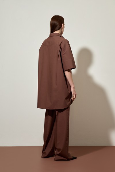 Удлиненная рубашка VASSA CODE, пол женский, цвет коричневый, фото №3