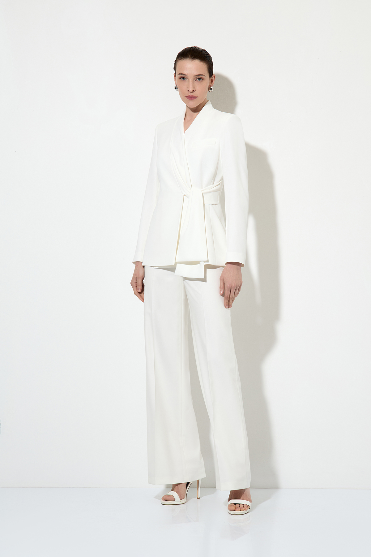 Жакет с завязкой на талии VASSA&Co, пол женский, цвет белый, фото №7