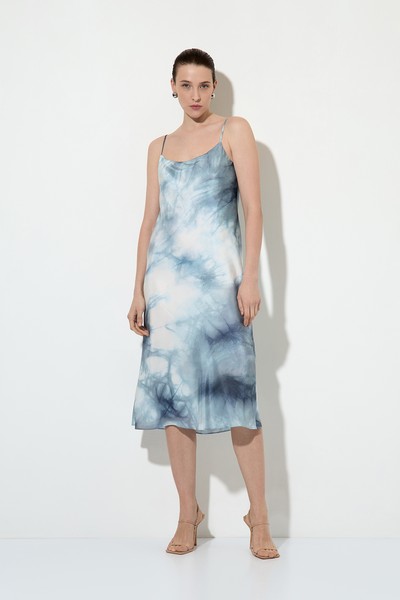 Silk combination dress , пол female, цвет серый, фото №2