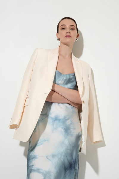 Silk combination dress , пол female, цвет серый, фото №3