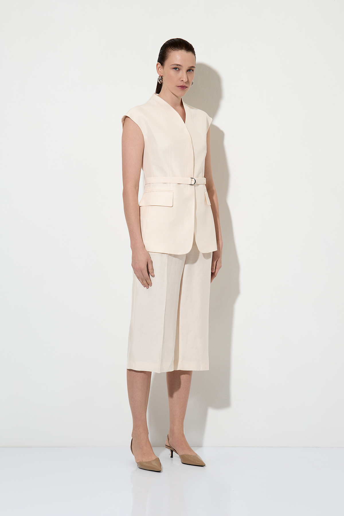 Жакет без рукавов , пол женский, цвет молочный, фото №5