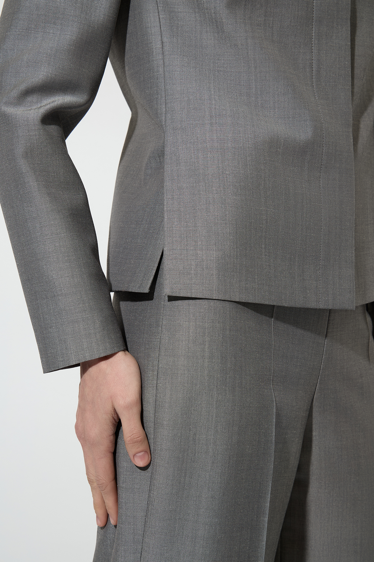 Жакет с отделкой из атласа VASSA&Co, пол женский, цвет серый, фото №6