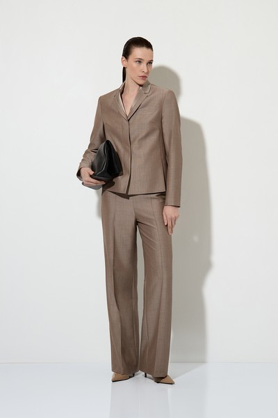 Жакет с отделкой из атласа VASSA&Co, пол женский, цвет коричневый, фото №6