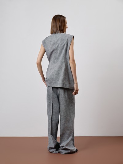 Жилет с асимметричным запахом VASSA CODE, пол female, цвет серый, фото №4