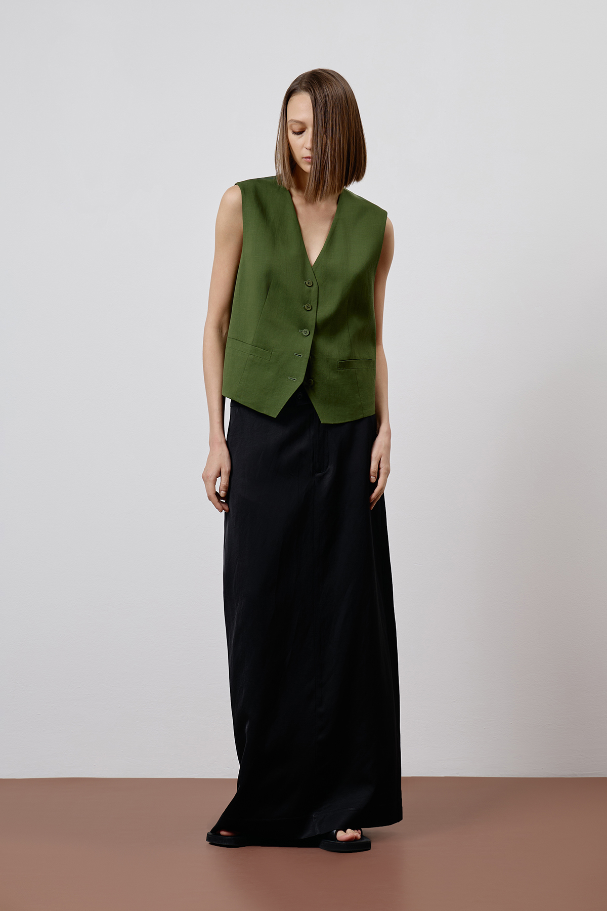 Жилет зеленый VASSA CODE, пол female, цвет зеленый, фото №3