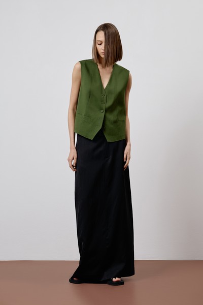 Жилет зеленый VASSA CODE, пол female, цвет зеленый, фото №3