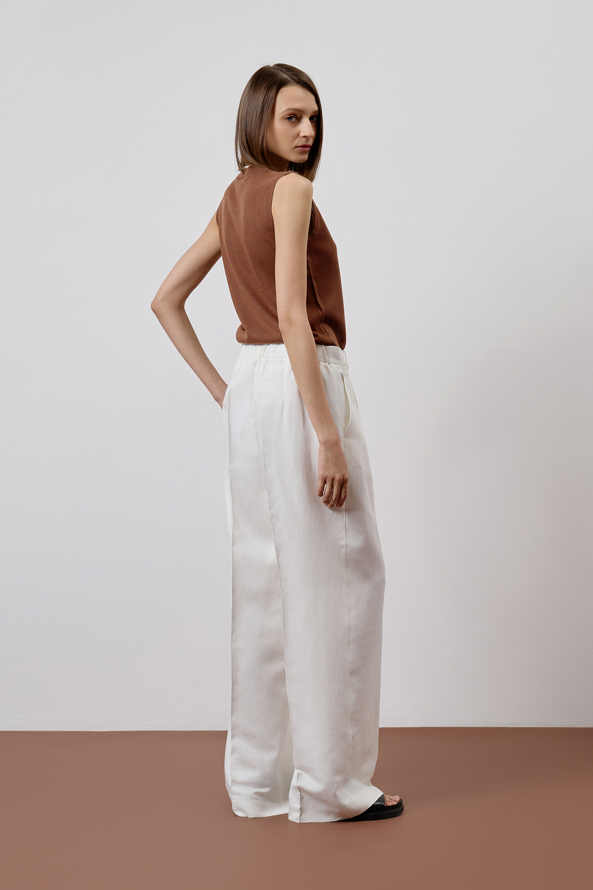 Брюки белые VASSA CODE, пол female, цвет white, фото №3