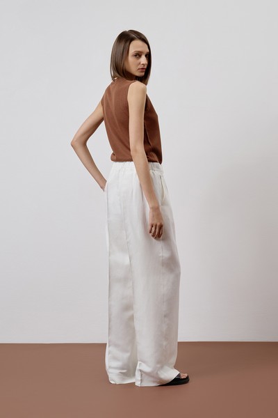 Брюки белые VASSA CODE, пол female, цвет white, фото №3