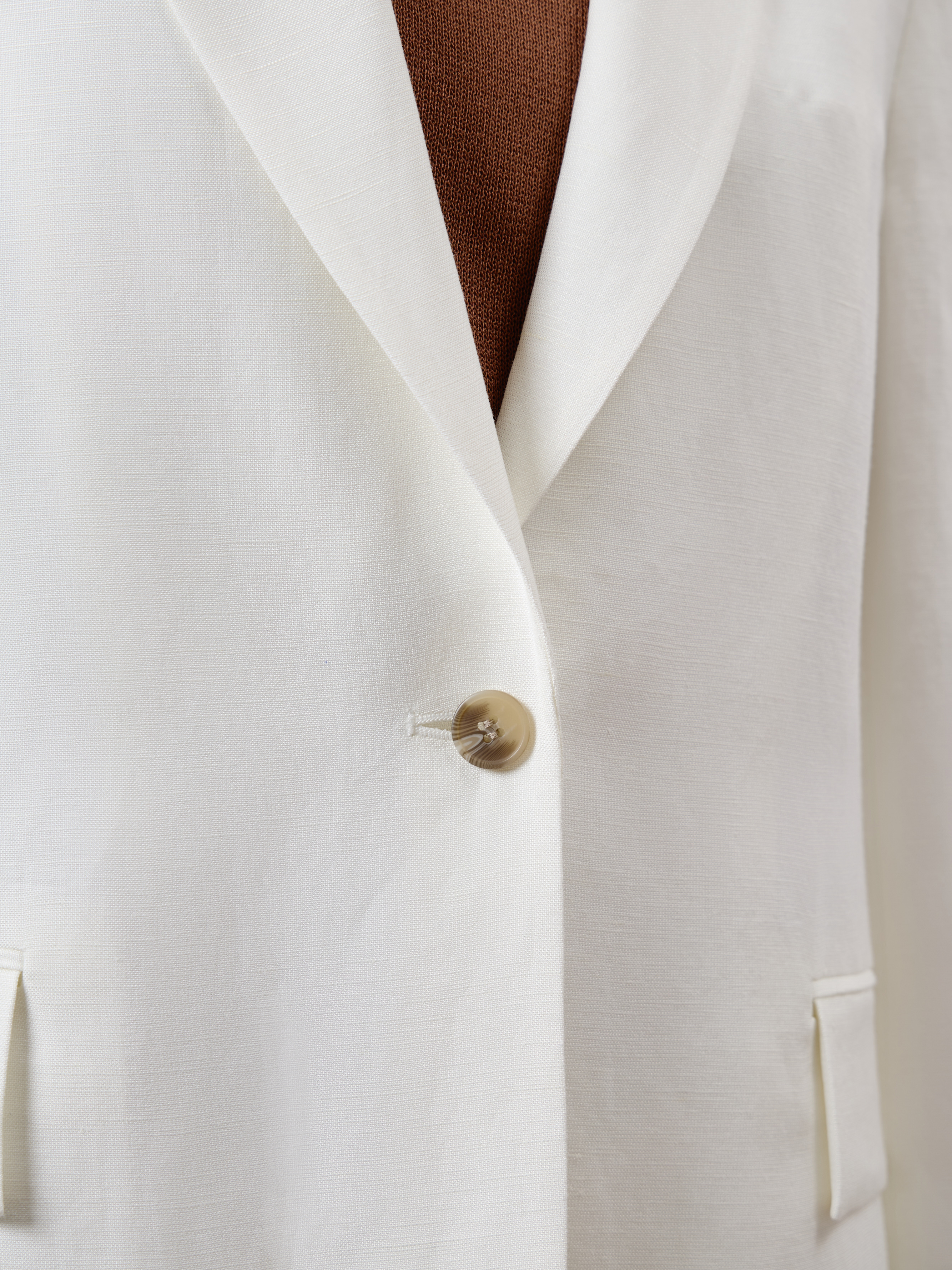 Жакет из вискозы и льна VASSA CODE, пол female, цвет white, фото №4