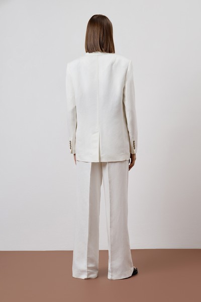 Жакет из вискозы и льна VASSA CODE, пол female, цвет white, фото №3