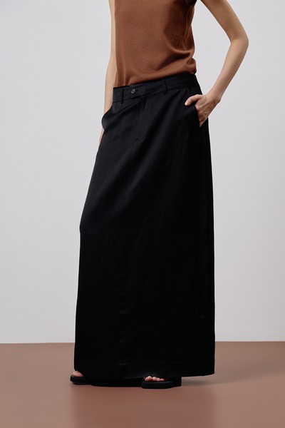 Юбка с запахом на спинке VASSA CODE, пол женский, цвет черный, фото №2