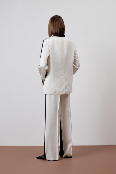 Брюки с контрастными полосами VASSA CODE, пол female, цвет black, фото №4