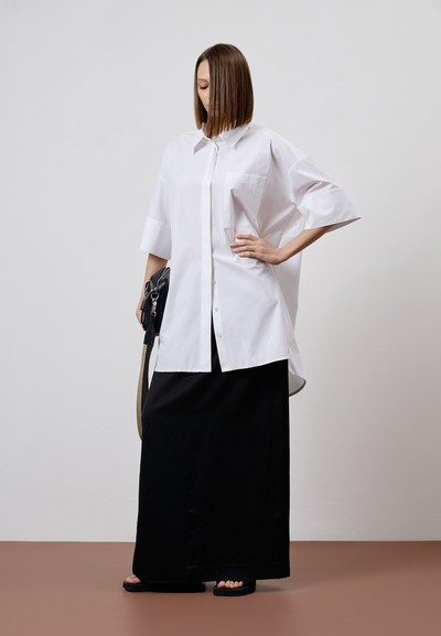 Удлиненная рубашка VASSA CODE, пол female, цвет white, фото №4