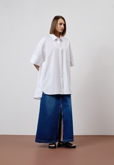 Удлиненная рубашка VASSA CODE, пол female, цвет white, фото №2