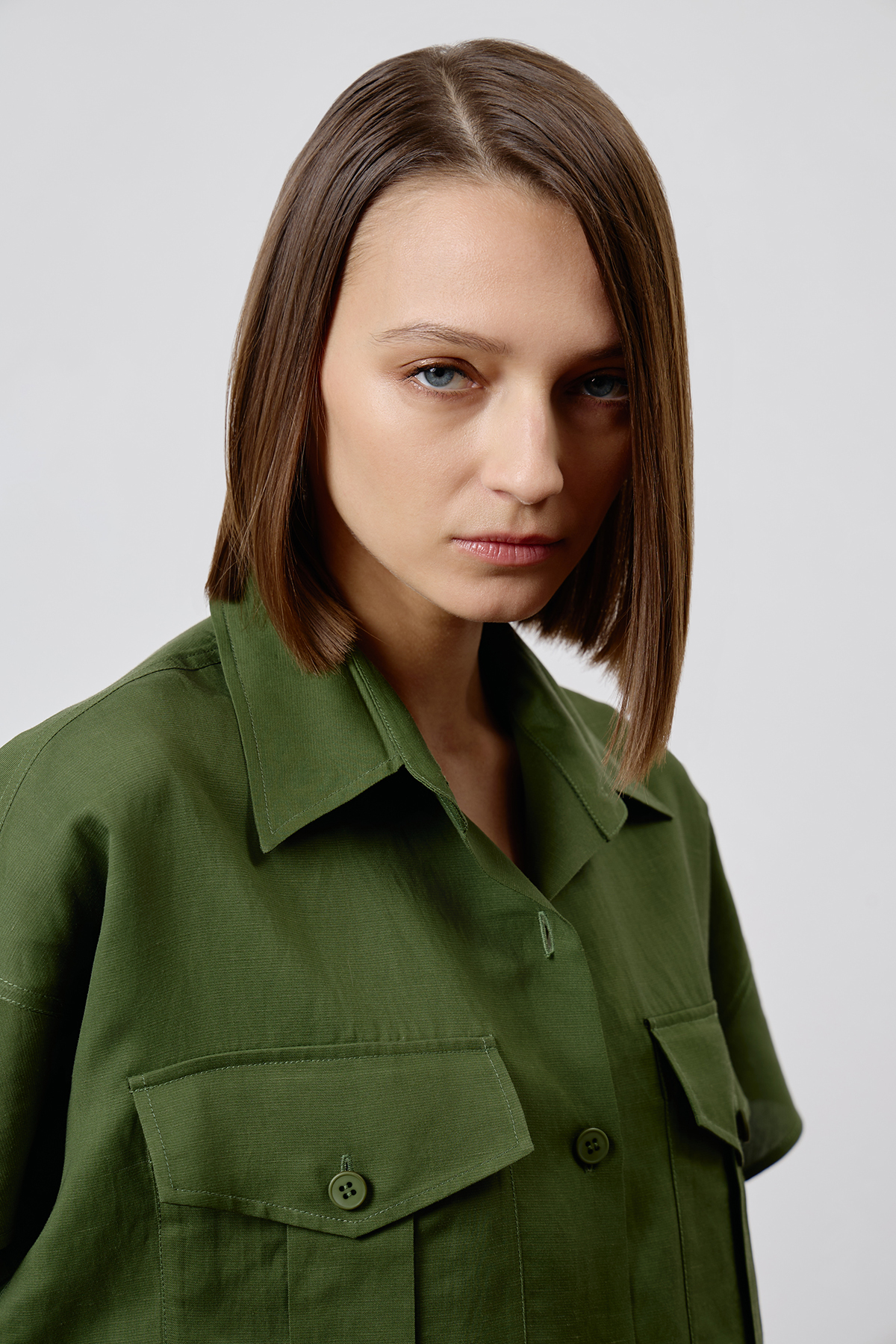 Рубашка VASSA CODE, пол female, цвет зеленый, фото №2