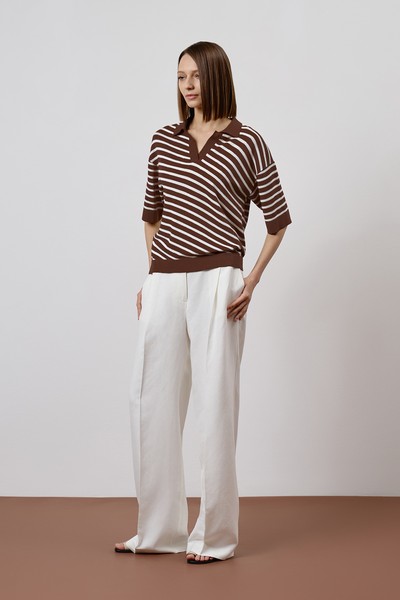 Джемпер-поло VASSA CODE, пол female, цвет brown, фото №2