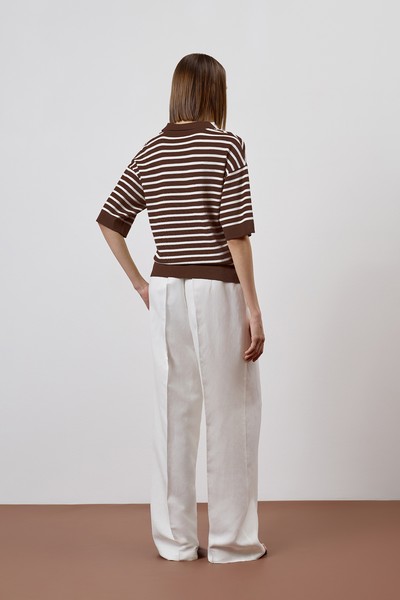 Джемпер-поло VASSA CODE, пол female, цвет brown, фото №3