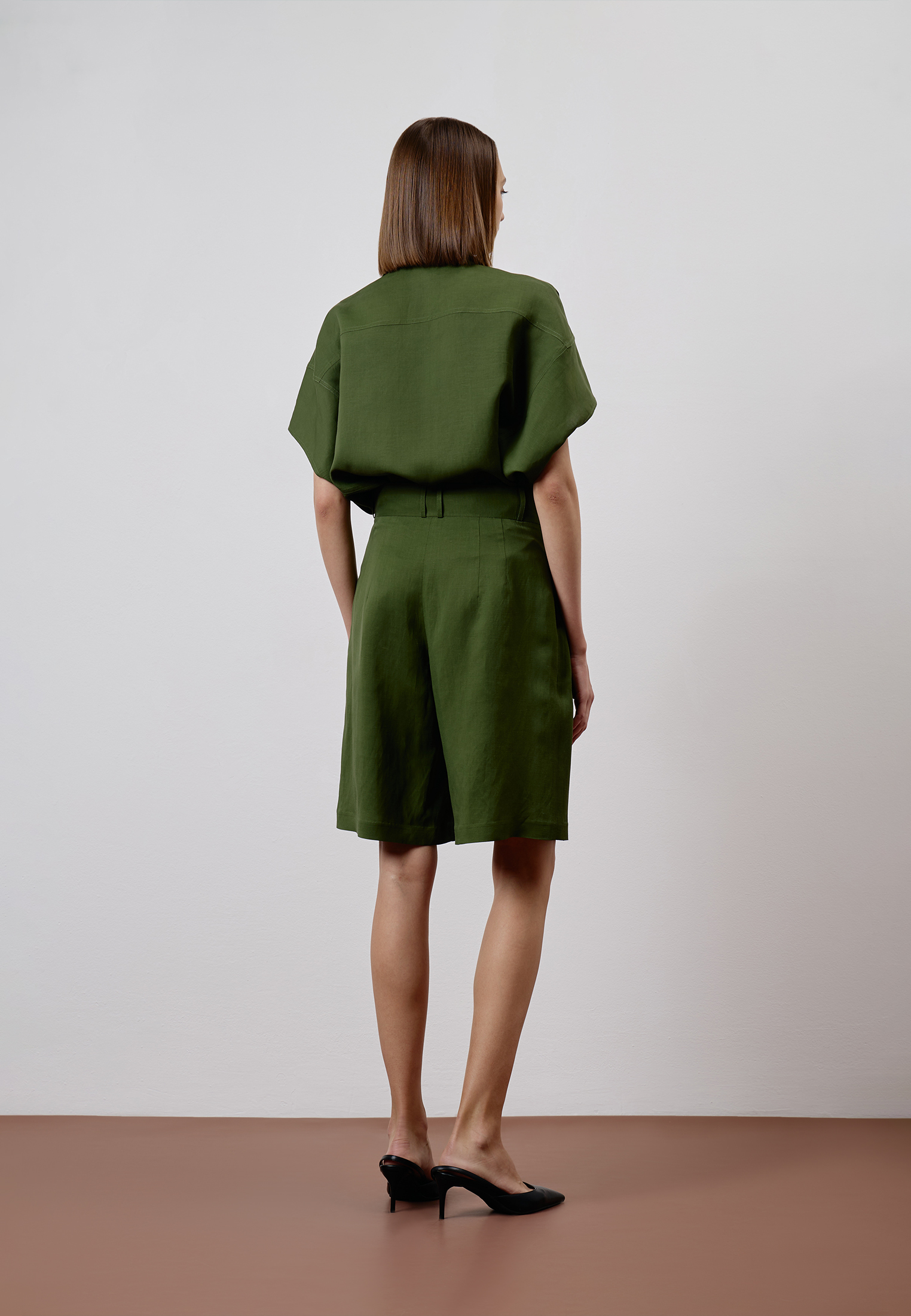 Шорты VASSA CODE, пол женский, цвет зеленый, фото №3