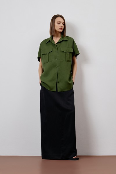 Рубашка VASSA CODE, пол female, цвет зеленый, фото №3