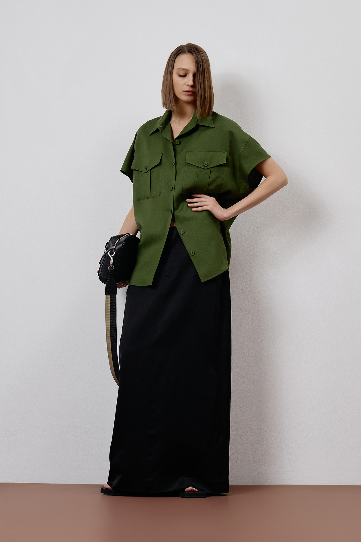 Рубашка VASSA CODE, пол female, цвет зеленый, фото №4