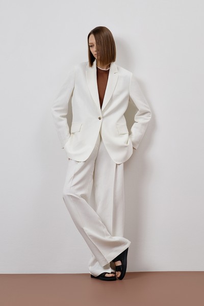 Жакет из вискозы и льна VASSA CODE, пол female, цвет white, фото №2