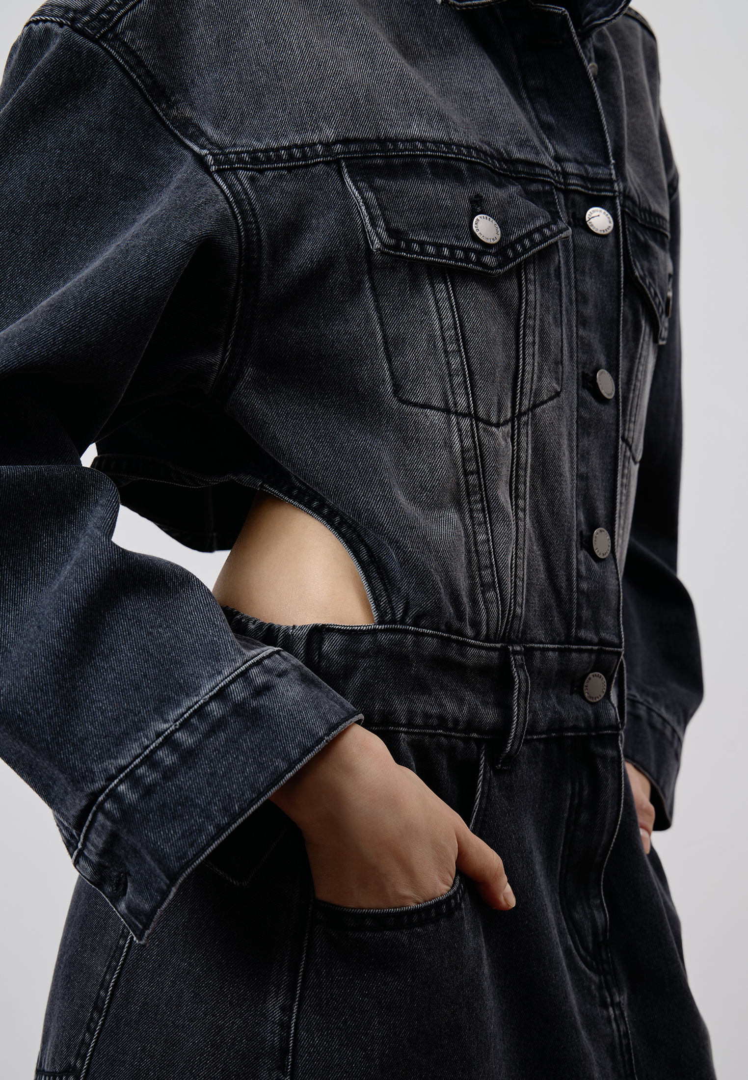 Платье из денима VASSA CODE, пол женский, цвет серый, фото №3