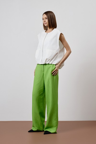 Брюки VASSA CODE, пол female, цвет салатовый, фото №6