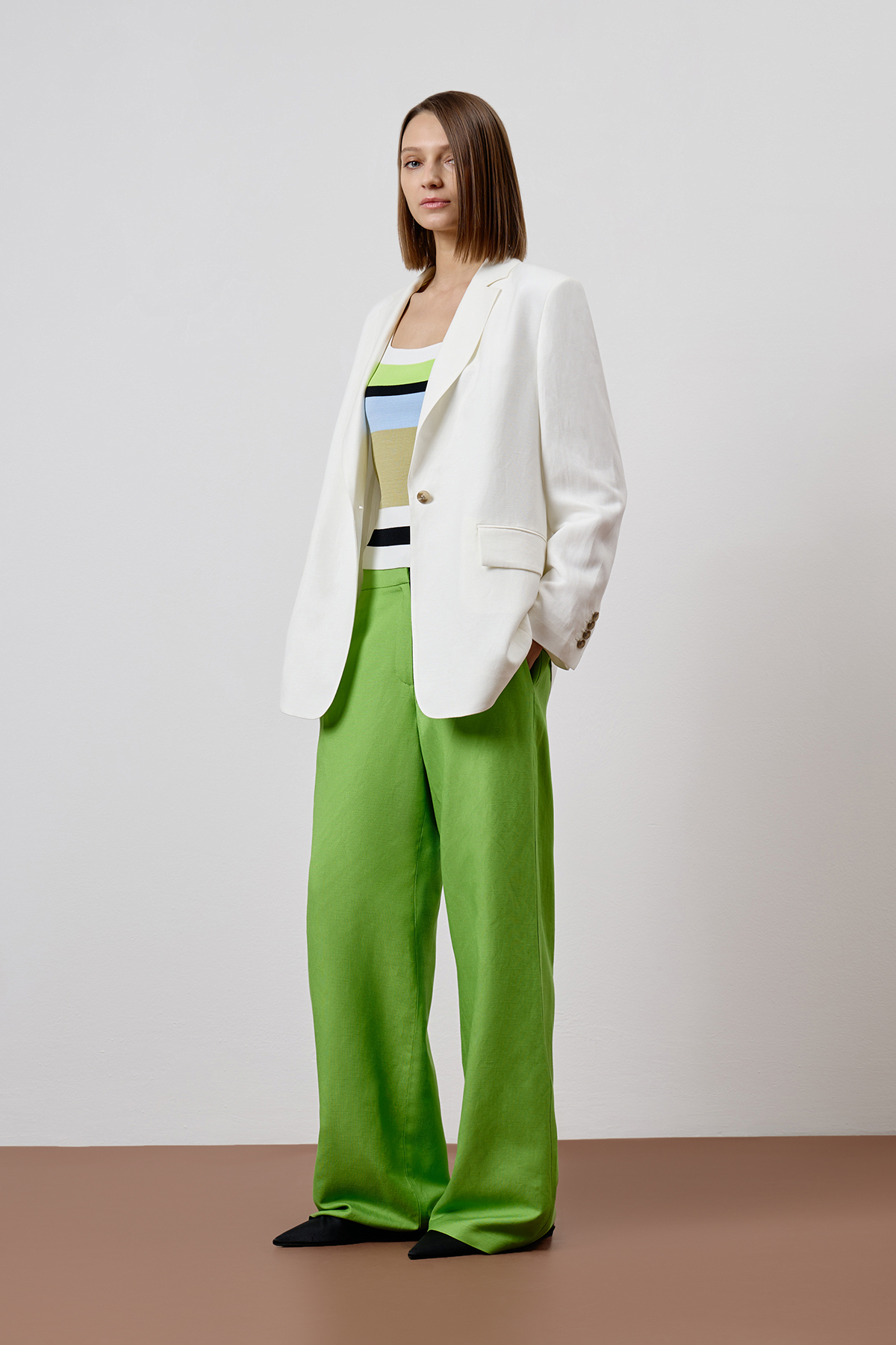 Брюки VASSA CODE, пол female, цвет салатовый, фото №5