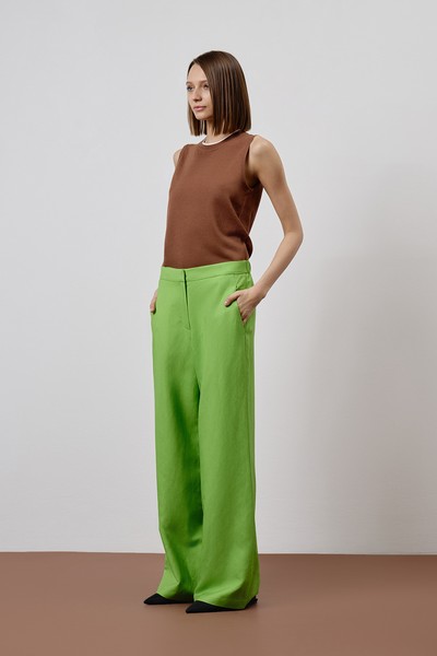 Брюки VASSA CODE, пол female, цвет салатовый, фото №3