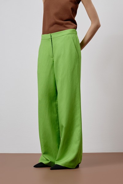 Брюки VASSA CODE, пол female, цвет салатовый, фото №7