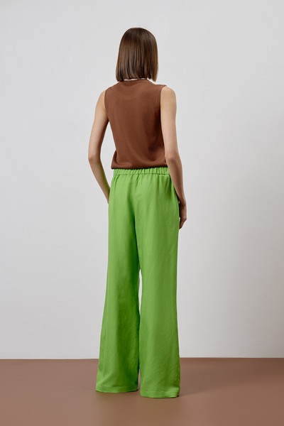 Брюки VASSA CODE, пол female, цвет салатовый, фото №4