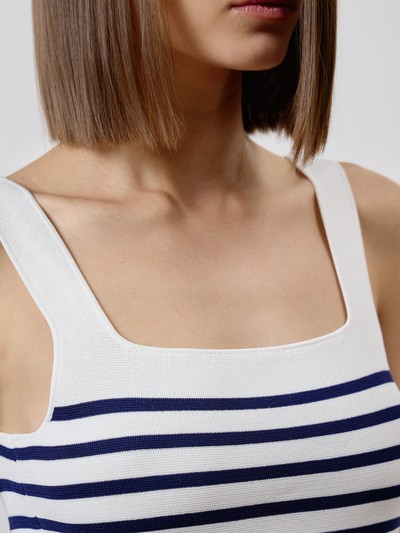 Топ в полоску VASSA CODE, пол female, цвет white, фото №2