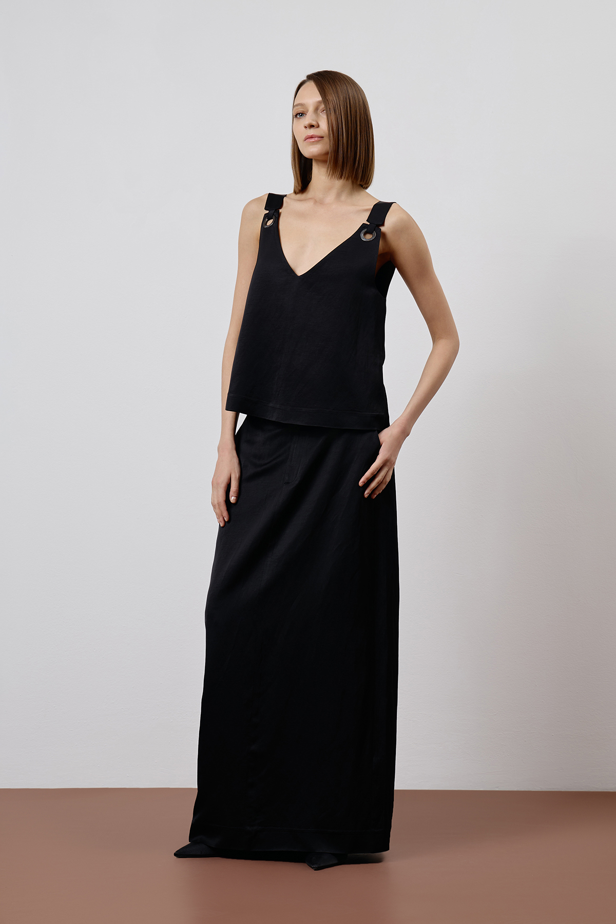 Топ черный VASSA CODE, пол женский, цвет черный, фото №2