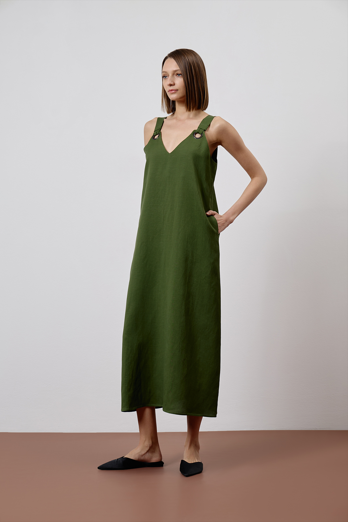 Платье VASSA CODE, пол female, цвет зеленый, фото №2