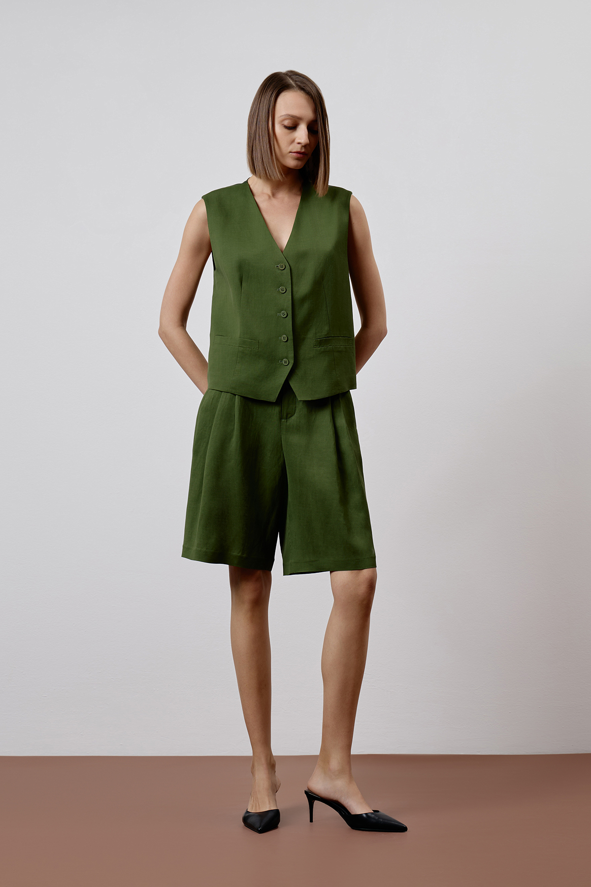 Жилет зеленый VASSA CODE, пол female, цвет зеленый, фото №2