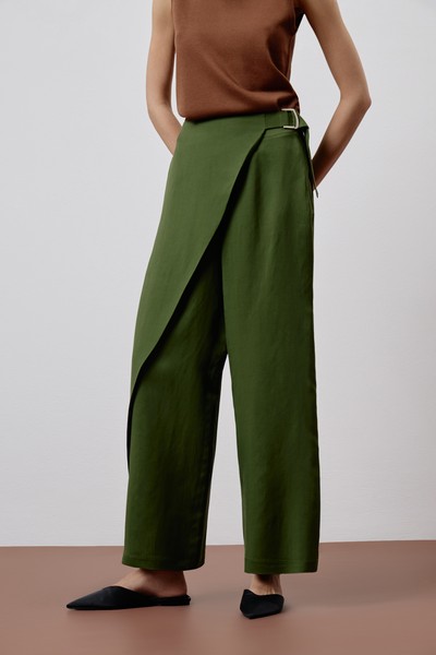 Брюки VASSA CODE, пол женский, цвет зеленый, фото №2