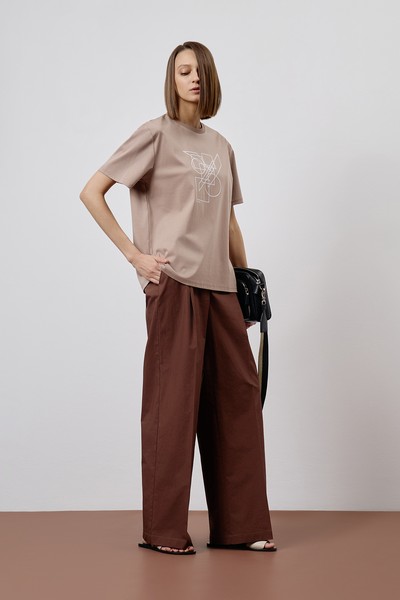 Футболка VASSA CODE, пол female, цвет brown, фото №2