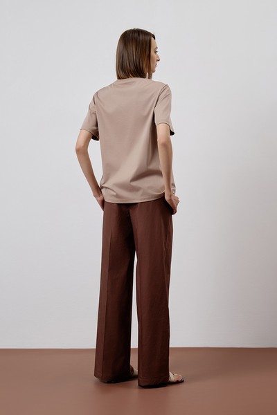 Футболка VASSA CODE, пол female, цвет brown, фото №3